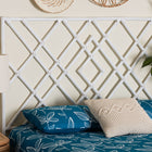 bali & pari Lavali Bohemian White Rattan Queen Size Standalone Headboard