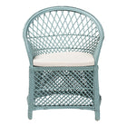bali & pari Casilda Bohemian Light Blue Braided Rattan Arm Chair