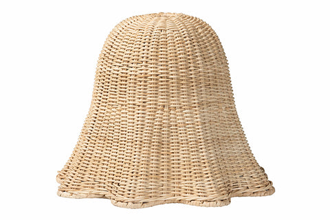 bali & pari Semira Bohemian Natural Scalloped Rattan Pendant Lampshade