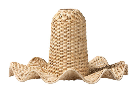 bali & pari Lavada Bohemian Natural Scalloped Rattan Pendant Lampshade