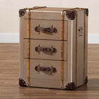 Baxton Studio Naylor Vintage Matte Bronze 3-Drawer Cabinet