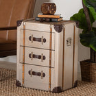 Baxton Studio Naylor Vintage Matte Bronze 3-Drawer Cabinet