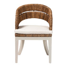 bali & pari Ubud Bohemian Natural Seagrass and Mahogany Wood Dining Chair