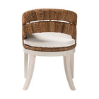 bali & pari Ubud Bohemian Natural Seagrass and Mahogany Wood Dining Chair