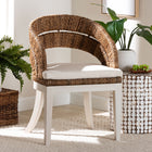bali & pari Ubud Bohemian Natural Seagrass and Mahogany Wood Dining Chair