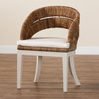 bali & pari Ubud Bohemian Natural Seagrass and Mahogany Wood Dining Chair