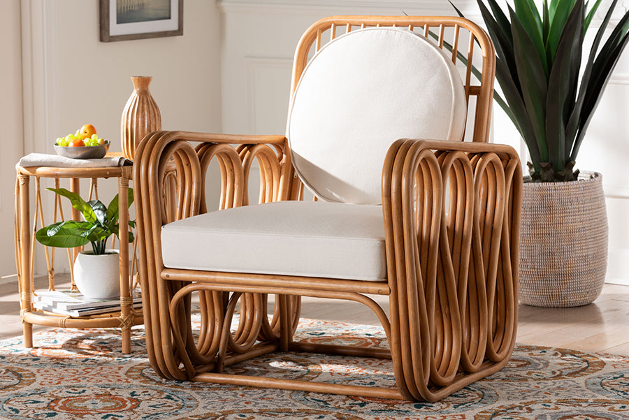 bali & pari Tiramisu Bohemian Light Honey Rattan Arm Chair