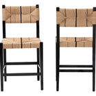bali & pari Prita Bohemian Paper Loom and Black Mahogany Wood 2-Piece Counter Stool Set