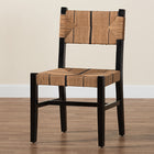 bali & pari Prita Bohemian Paper Loom and Black Mahogany Wood Dining Chair