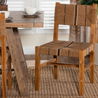 bali & pari Prita Bohemian Paper Loom and Natural Mahogany Wood Dining Chair