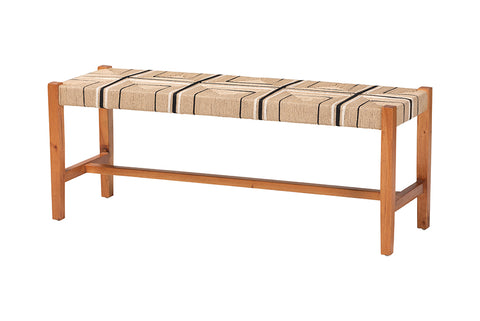 bali & pari Prita Bohemian Paper Loom and Natural Mahogany Wood Dining Bench