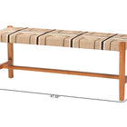 bali & pari Prita Bohemian Paper Loom and Natural Mahogany Wood Dining Bench