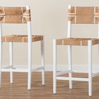 bali & pari Talli Bohemian Paper Loom and White Mahogany Wood 2-Piece Bar Stool Set