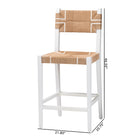 bali & pari Talli Bohemian Paper Loom and White Mahogany Wood 2-Piece Bar Stool Set