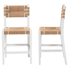 bali & pari Talli Bohemian Paper Loom and White Mahogany Wood 2-Piece Counter Stool Set