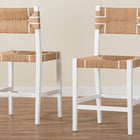 bali & pari Talli Bohemian Paper Loom and White Mahogany Wood 2-Piece Counter Stool Set