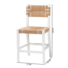 bali & pari Talli Bohemian Paper Loom and White Mahogany Wood 2-Piece Counter Stool Set