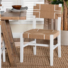 bali & pari Talli Bohemian Paper Loom and White Mahogany Wood Dining Chair