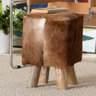 Scotlyn Genuine Goat Leather Footstool