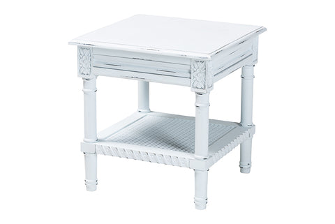 Baxton Studio Jeanne Vintage Traditional White Wood End Table