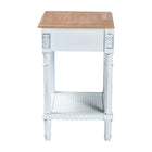 Baxton Studio Legrand Classic French Two-Tone White and Natural Brown 1-Drawer End Table