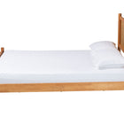 Baxton Studio Jenn Golden Brown Wood Japandi Queen Size Platform Bed with Distressed-Finished Rattan