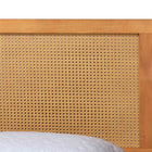 Baxton Studio Jenn Golden Brown Wood Japandi Queen Size Platform Bed with Distressed-Finished Rattan