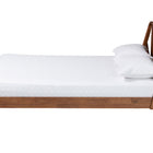 Baxton Studio Maeron Mid-Century Modern Walnut Brown Queen Platform Bed with Spindle Headboard