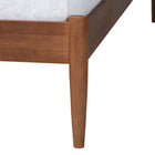 Baxton Studio Maeron Mid-Century Modern Walnut Brown Queen Platform Bed with Spindle Headboard