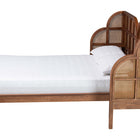 Baxton Studio Cascadia Mid-Century Modern Walnut Brown Wood King Size Wingback Platform Bed