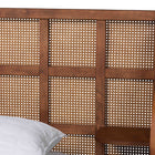 Baxton Studio Cascadia Mid-Century Modern Walnut Brown Wood King Size Wingback Platform Bed