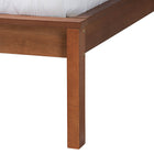 Baxton Studio Cascadia Mid-Century Modern Walnut Brown Wood Queen Size Wingback Platform Bed