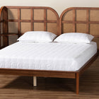 Baxton Studio Cascadia Mid-Century Modern Walnut Brown Wood Queen Size Wingback Platform Bed