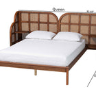 Baxton Studio Cascadia Mid-Century Modern Walnut Brown Wood King Size Wingback Platform Bed