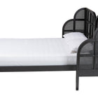 Baxton Studio Cascadia Mid-Century Modern Ebony Black Wood Queen Size Wingback Platform Bed