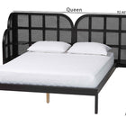 Baxton Studio Cascadia Mid-Century Modern Ebony Black Wood Queen Size Wingback Platform Bed