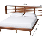 Baxton Studio Elvina Mid-Century Transitional Ash Walnut Wood King Size Platform Bed with Built-In Shelves