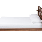 Baxton Studio Elvina Mid-Century Transitional Ash Walnut Wood Queen Size Platform Bed with Built-In Shelves
