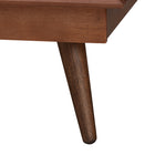Baxton Studio Elvina Mid-Century Transitional Ash Walnut Wood Queen Size Platform Bed with Built-In Shelves