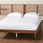 Baxton Studio Elvina Mid-Century Transitional Ash Walnut Wood King Size Platform Bed with Built-In Shelves