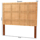 bali & pari Lesia Bohemian Natural Rattan and Mahogany Wood Queen Size Headboard