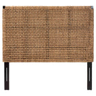 bali & pari Alise Bohemian Seagrass and Dark Brown Mahogany Wood Queen Size Headboard