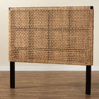 bali & pari Alise Bohemian Seagrass and Dark Brown Mahogany Wood King Size Headboard