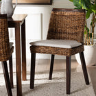 bali & pari Abbas Bohemian Seagrass and Dark Brown Wood Dining Chair