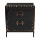 Baxton Studio Laura Vintage Black Canvas 2-Drawer End Table Trunk