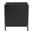 Baxton Studio Laura Vintage Black Canvas 2-Drawer End Table Trunk
