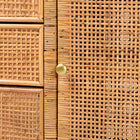 bali & pari Vivan Bohemian Honey Rattan and Mahogany Wood 3-Drawer Storage Cabinet