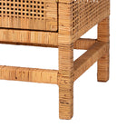 bali & pari Vivan Bohemian Honey Rattan and Mahogany Wood 3-Drawer Storage Cabinet