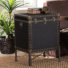Baxton Studio Laura Vintage Black Canvas Lift-Top Trunk End Table