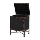 Baxton Studio Laura Vintage Black Canvas Lift-Top Trunk End Table